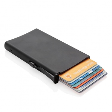 Logo trade corporate gifts picture of: Standard aluminium RFID cardholder, black