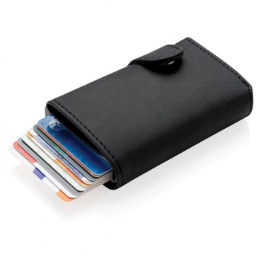 Logotrade promotional merchandise photo of: Standard aluminium RFID cardholder with PU wallet, black