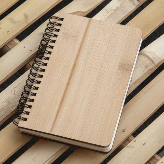 Logo trade promotional products image of: Stonewaste and Bamboo Notebook