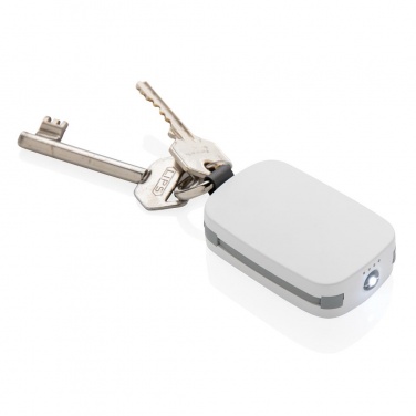 Logo trade promotional merchandise image of: 1.200 mAh Keychain Powerbank with integrated cables, white