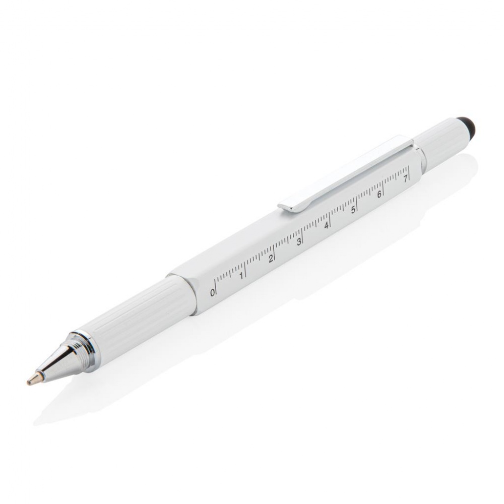 Logotrade promotional items photo of: 5-in-1 aluminium toolpen, white