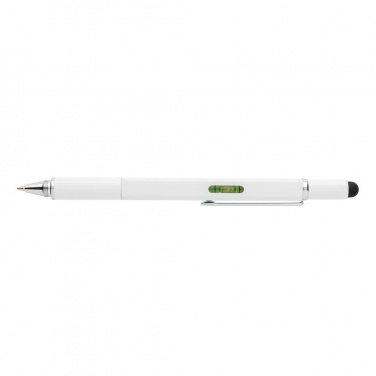 Logo trade advertising product photo of: 5-in-1 aluminium toolpen, white