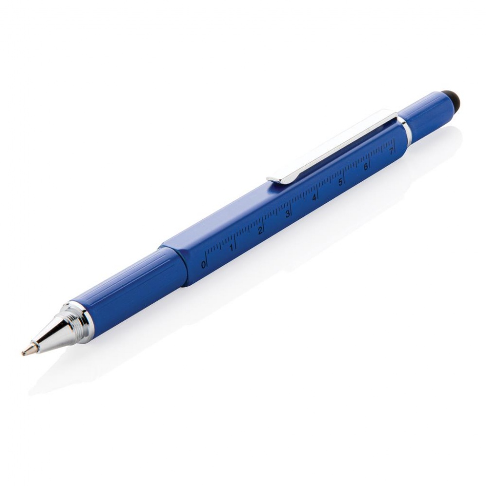 Logo trade corporate gifts picture of: 5-in-1 aluminium toolpen, blue