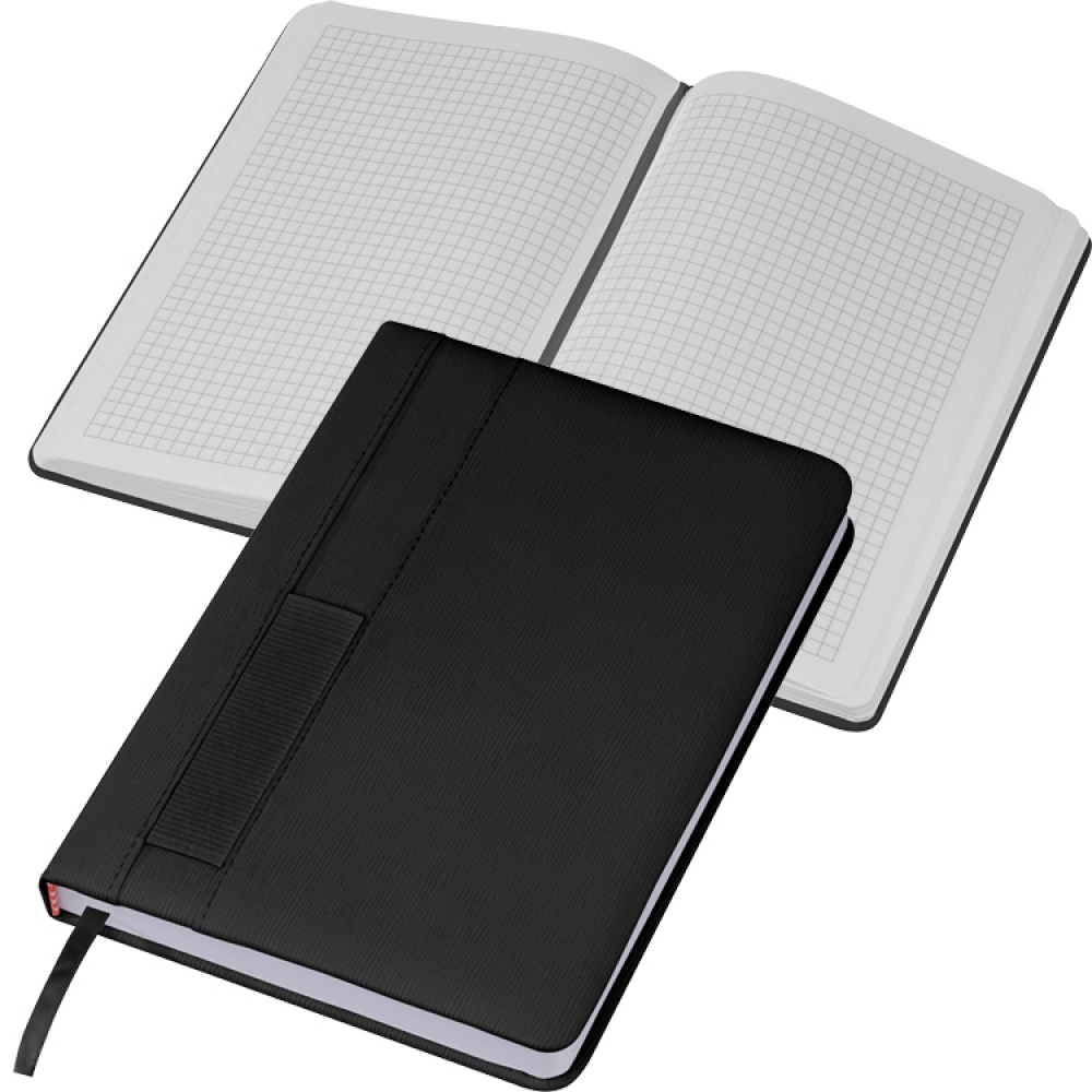 Logo trade corporate gifts picture of: Notebook with pocket A5, Black