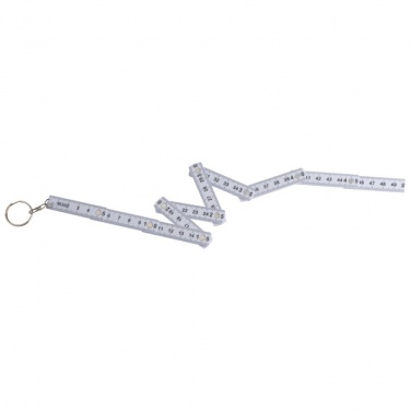 Logo trade advertising products image of: Keyring with folding ruler, White