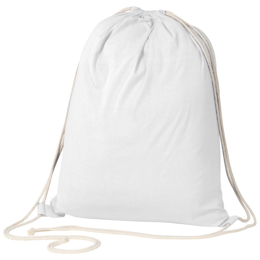 Logotrade advertising products photo of: ECO Tex certified Gymbag from environmentally friendly cotton , White