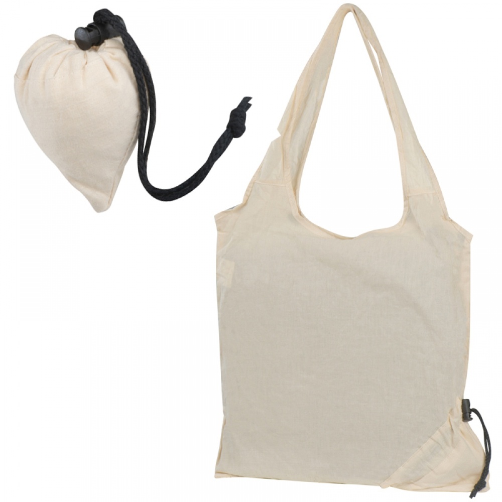 Logo trade promotional giveaway photo of: Foldable cotton bag, White