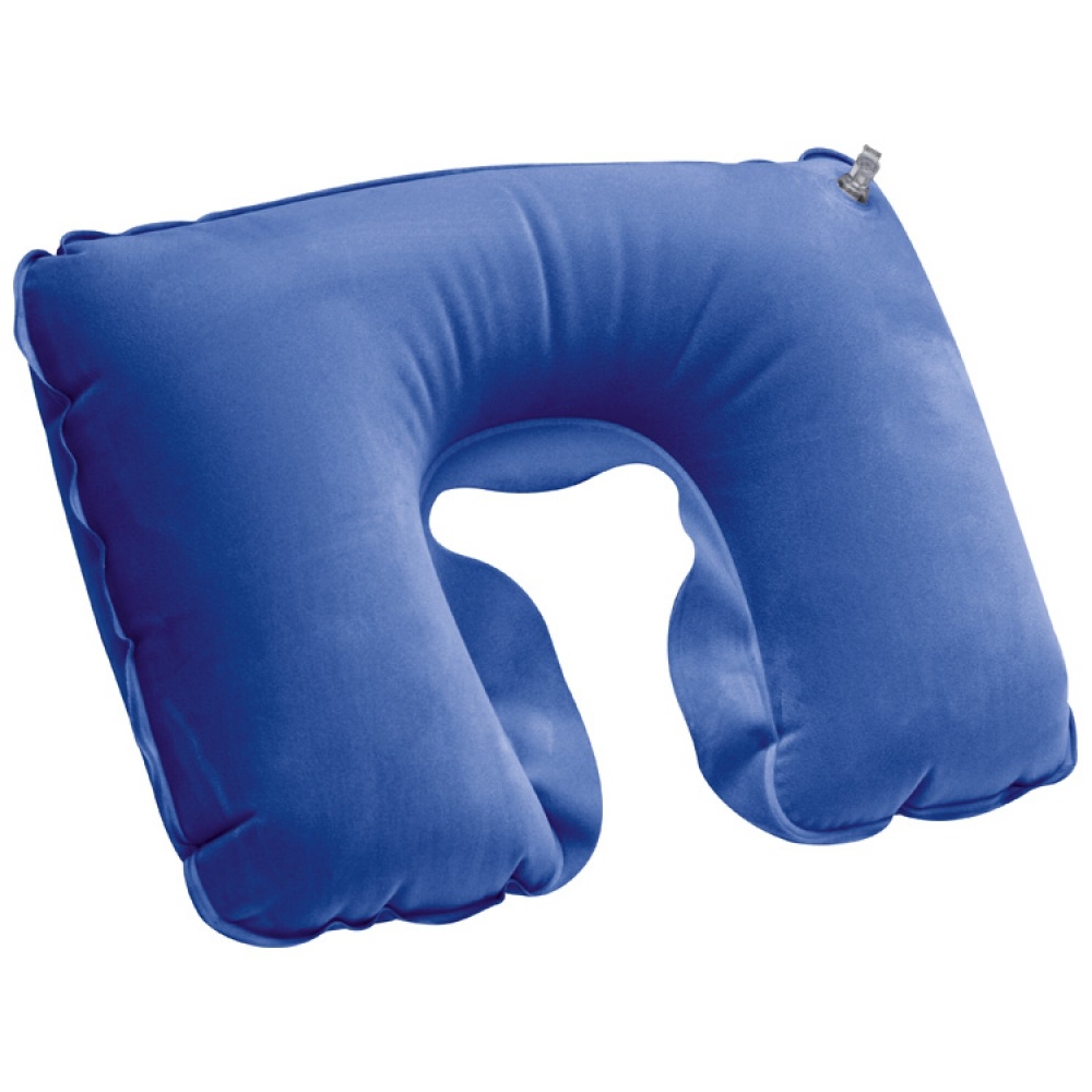 Logotrade advertising product picture of: Inflatable soft travel pillow, Blue