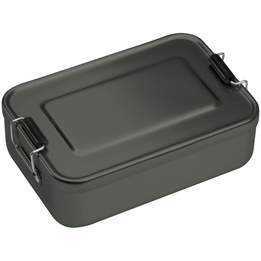 Logo trade promotional gift photo of: Aluminum lunch box with closure, Grey