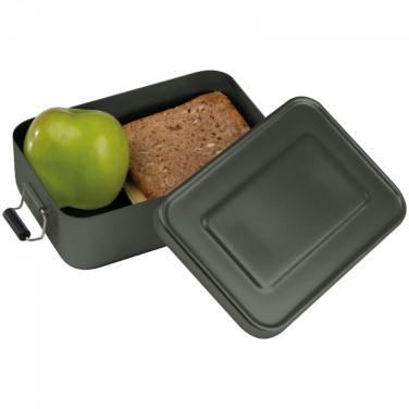 Logo trade promotional item photo of: Aluminum lunch box with closure, Grey