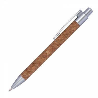 Logo trade advertising products image of: Cork ballpen, Brown