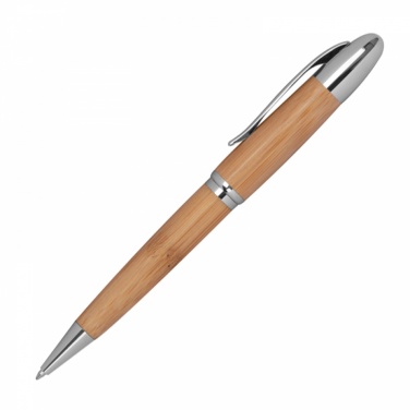 Logotrade promotional giveaways photo of: Metal twist ballpen with bamboo coating, Beige