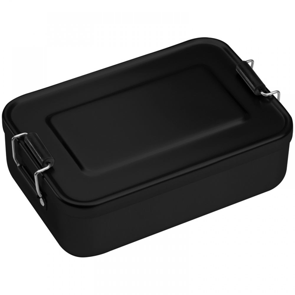 Logotrade promotional merchandise image of: Aluminum lunch box with closure, Black