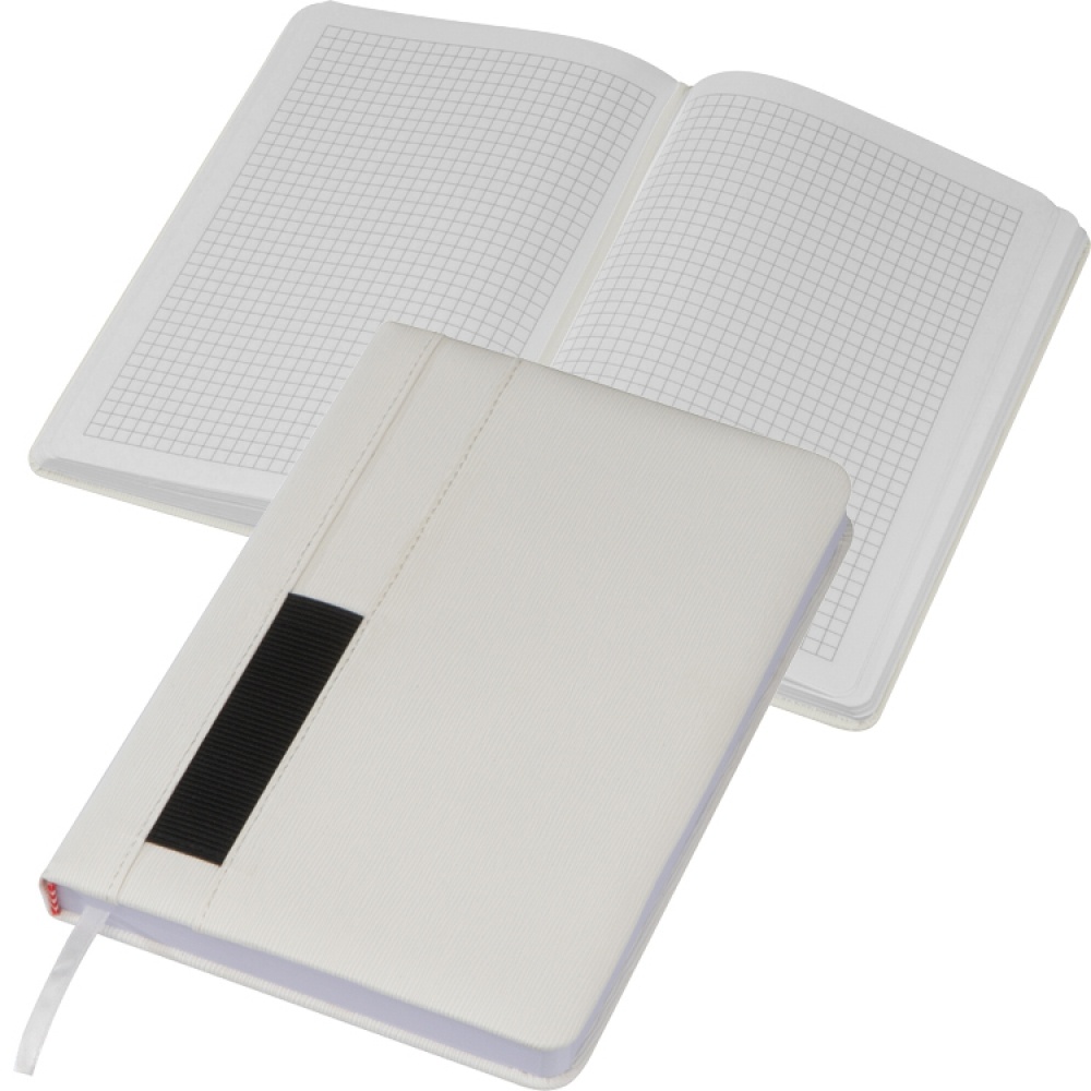 Logo trade advertising products image of: Notebook with pocket A5, White