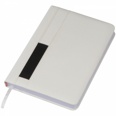 Logo trade promotional merchandise image of: Notebook with pocket A5, White