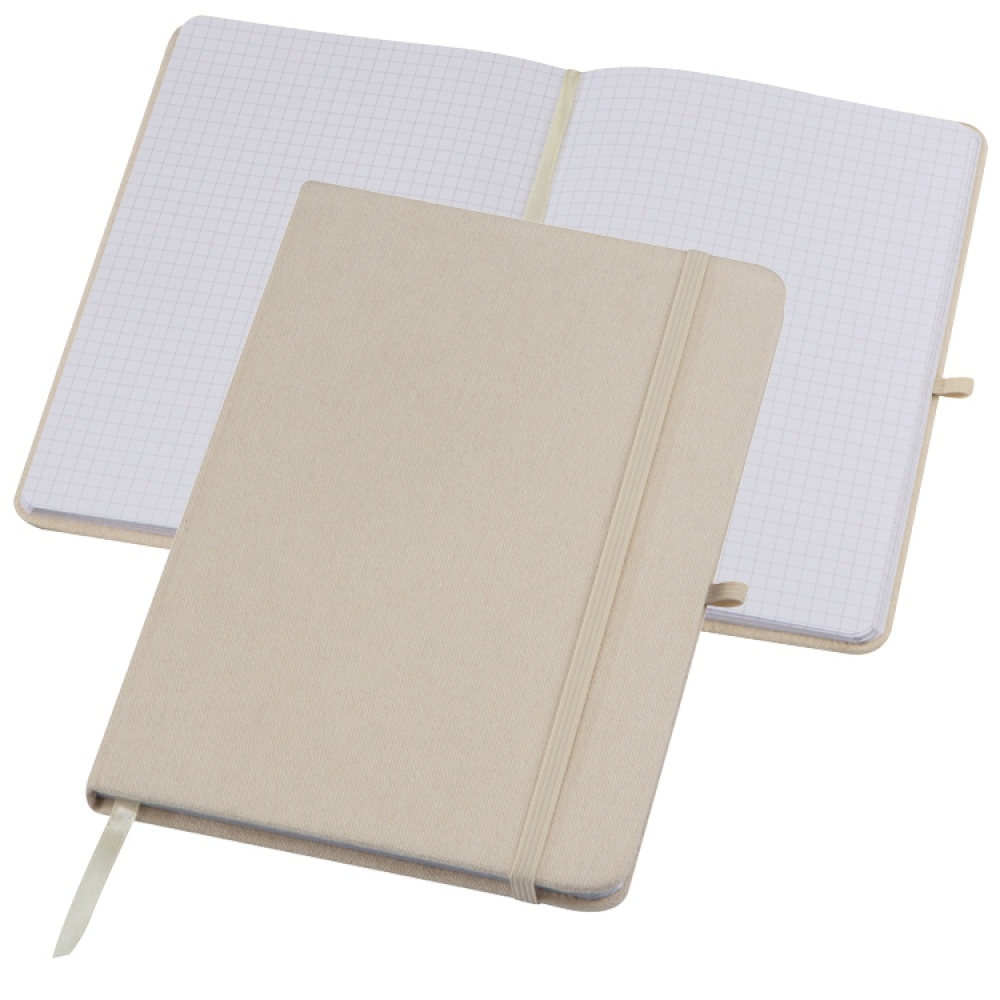 Logo trade advertising products image of: Canvas notebook A5, Beige