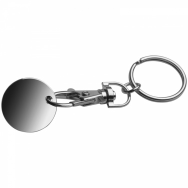 Logotrade corporate gift image of: Keyring with shopping coin, Black/White