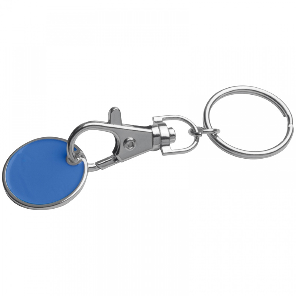 Logotrade promotional merchandise photo of: Keyring with shopping coin, Blue