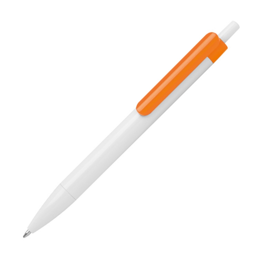 Logo trade promotional merchandise image of: Ballpen with colored clip, Orange