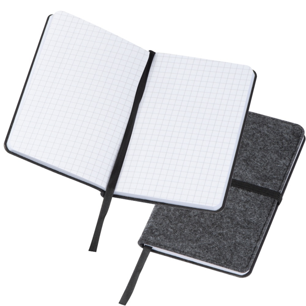 Logo trade advertising product photo of: Felt notebook A6, Grey