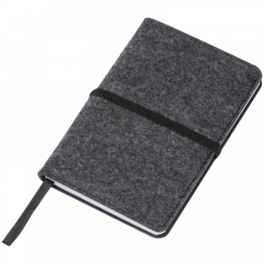 Logotrade promotional item picture of: Felt notebook A6, Grey