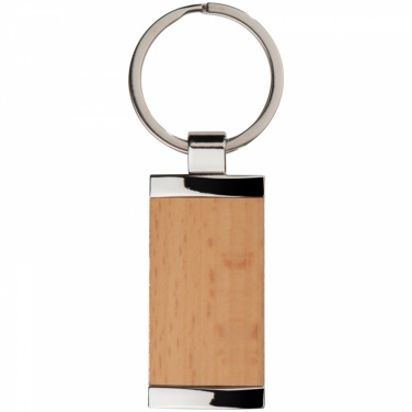 Logo trade promotional gifts image of: Keyring with wooden stick, Brown