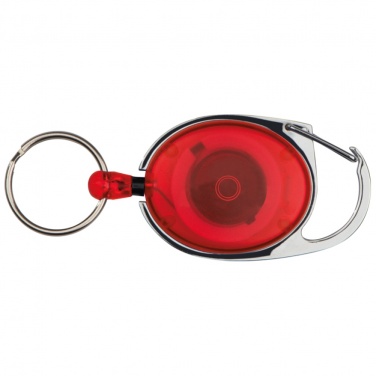 Logotrade corporate gift picture of: Retractable keyring with carabiner, Red