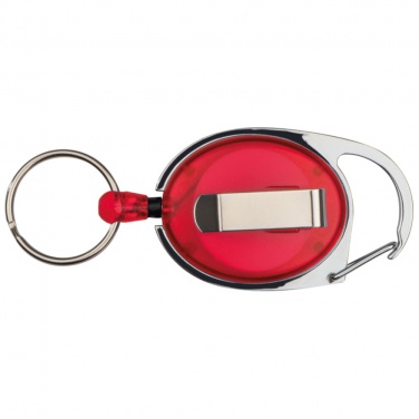 Logotrade corporate gift picture of: Retractable keyring with carabiner, Red