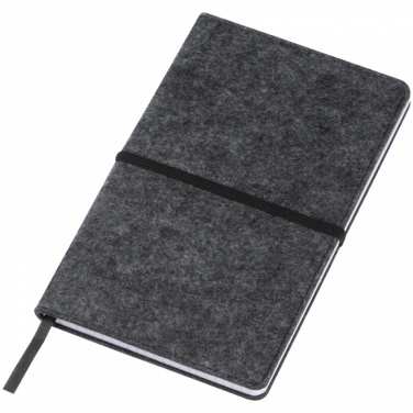 Logo trade business gift photo of: Felt notebook A5, Grey