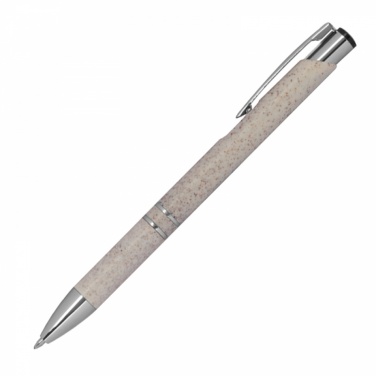 Logotrade promotional merchandise picture of: Nature ballpen with silver applications, Beige