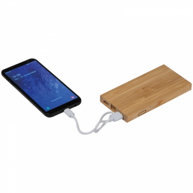 Logotrade promotional item image of: Bamboo power bank, Beige