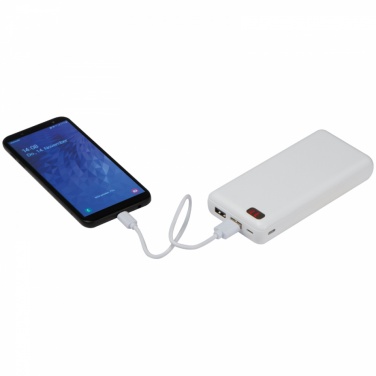 Logo trade advertising products image of: Power bank 20.000 mAh, White