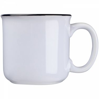 Logo trade corporate gifts picture of: Ceramic cup with black rim, white