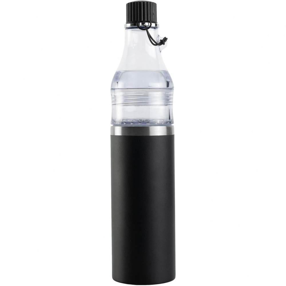 Logotrade promotional giveaway image of: Vacuum bottle DOMINIKA, Black