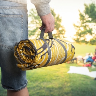 Logotrade business gifts photo of: Foldable picnic blanket ALVERNIA, Yellow