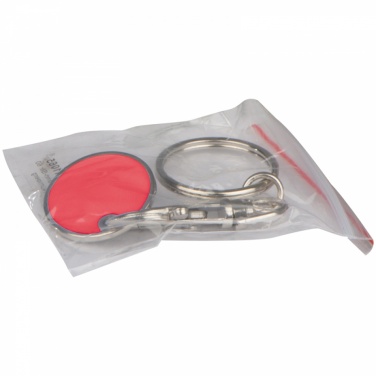 Logo trade promotional giveaways picture of: Keyring with shopping coin, Red