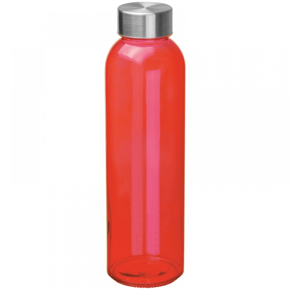 Logotrade promotional giveaways photo of: Transparent drinking bottle with grey lid, red