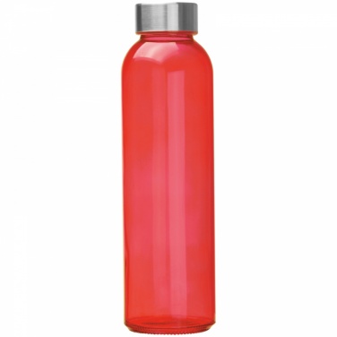 Logotrade promotional giveaways photo of: Transparent drinking bottle with grey lid, red