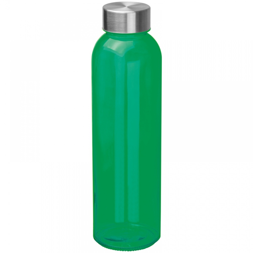 Logotrade promotional merchandise photo of: Transparent drinking bottle with grey lid, green