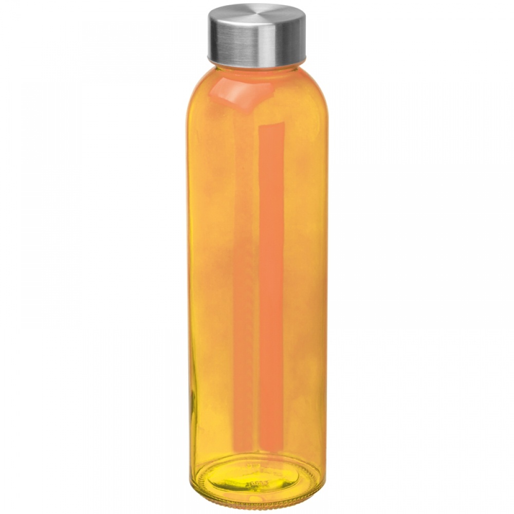 Logo trade corporate gift photo of: Transparent drinking bottle with grey lid, orange