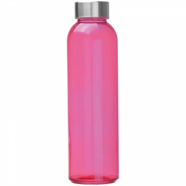 Logo trade promotional products picture of: Transparent drinking bottle with grey lid, pink