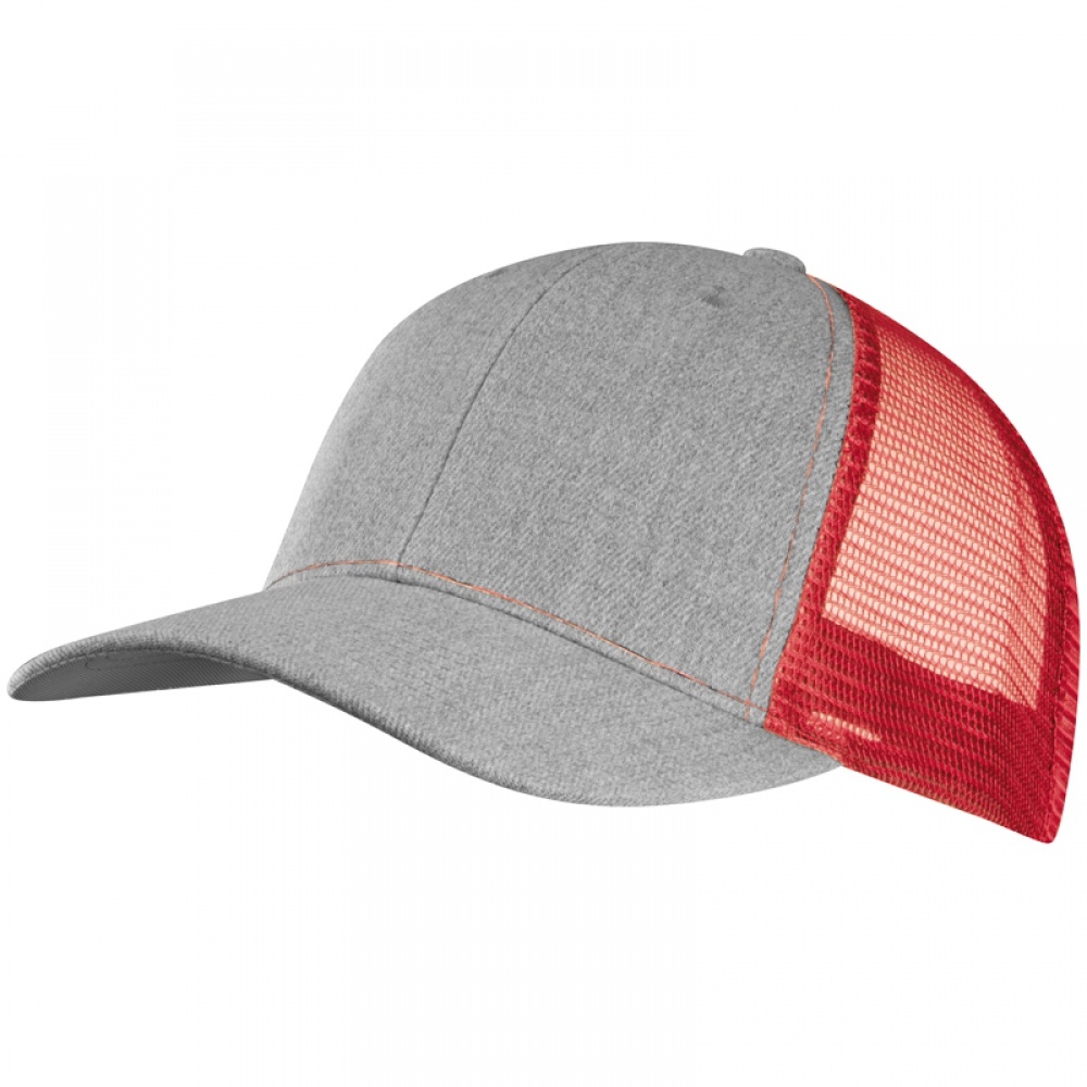 Logo trade promotional merchandise photo of: Baseball Cap with net, Red