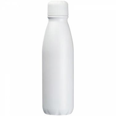 Logo trade business gifts image of: Aluminium drinking bottle 600 ml, White