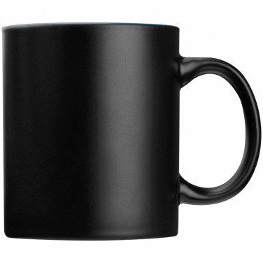 Logotrade promotional product picture of: Black mug with colored inside, blue