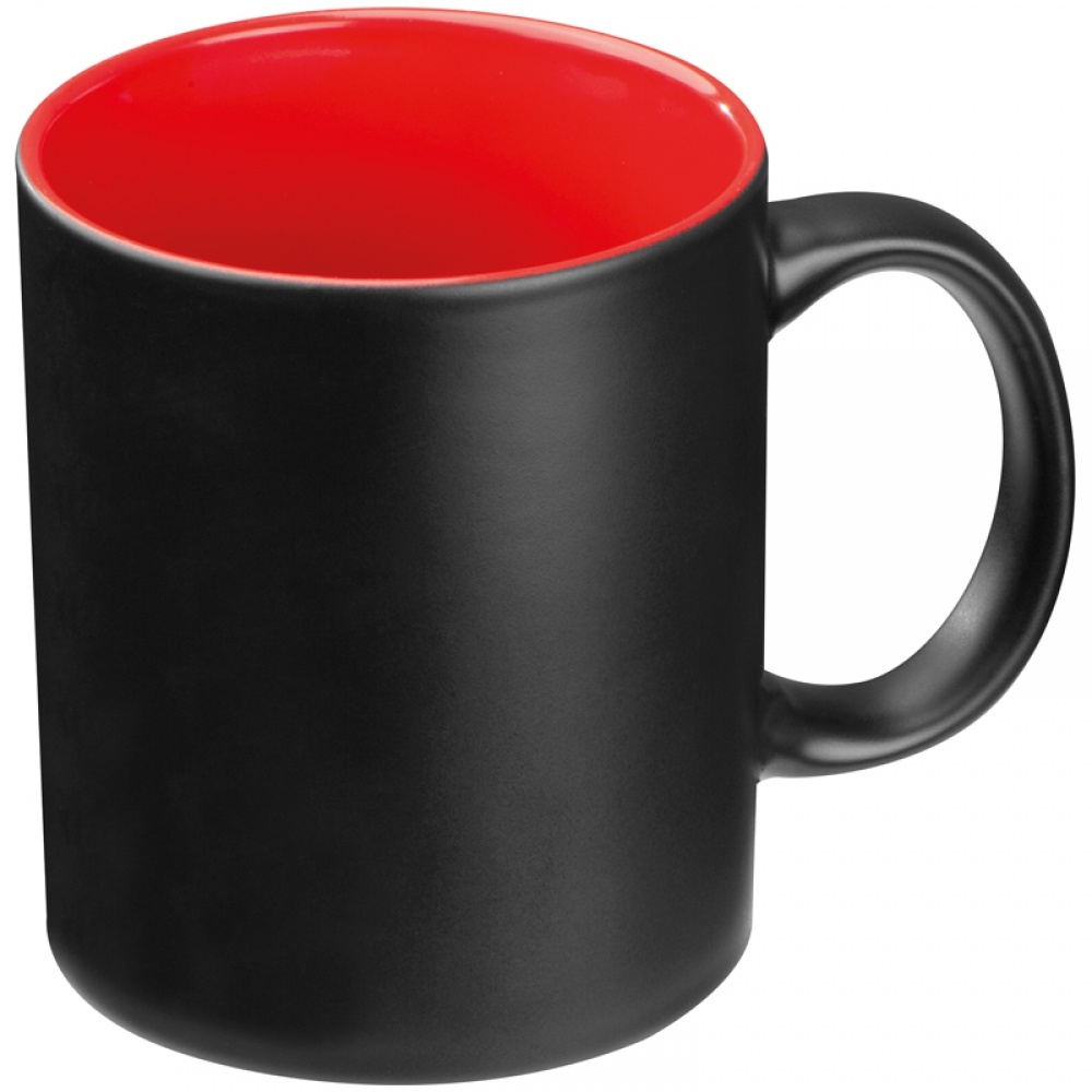 Logo trade advertising product photo of: Black mug with colored inside, Red