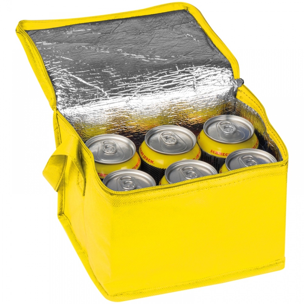 Logotrade promotional giveaways photo of: Non-woven cooling bag - 6 cans, Yellow