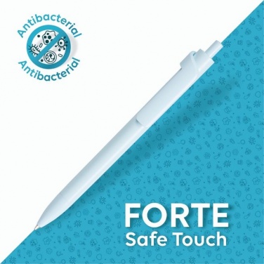 Logo trade advertising products image of: Forte Safe Touch antibacterial ballpoint pen, white