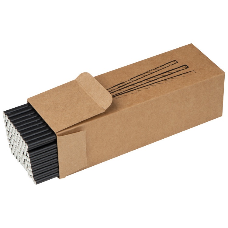 Logotrade promotional product image of: Set of 100 drink straws made of paper, black