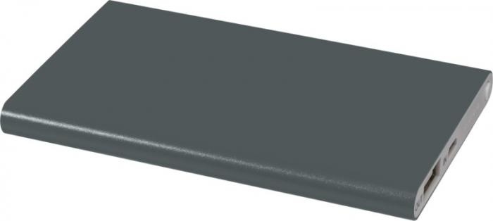 Logotrade corporate gift image of: Aluminium Power Bank Pep, 4000 mAh, dark grey