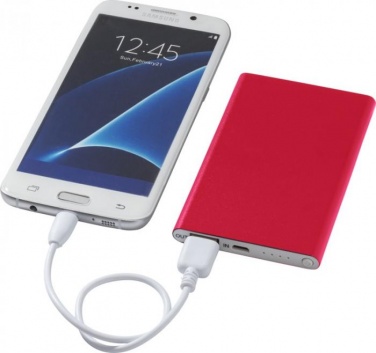 Logotrade promotional merchandise image of: Aluminium Power Bank Pep, 4000 mAh, red